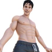 smiling topless boy outdoors sticker