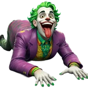 green haired clown smiling bright sticker