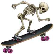 Skeletons on a skate sticker