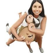 smiling girl on grass parody sticker