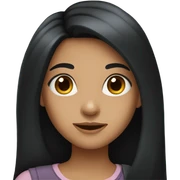 girl with long black hair  sticker