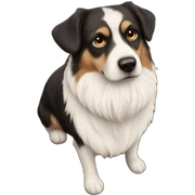 confident dog on wooden floor sticker
