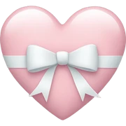 Pastel pink heart with white bow sticker