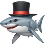 Shark with a top hat sticker