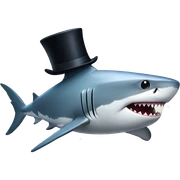 Shark with a top hat sticker