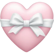 Pastel pink heart with white bow sticker