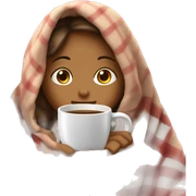 girl inside a blanket sipping coffee eyes closed sticker