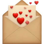 Tan envelope with red hearts all around  sticker