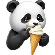 Panda eating ice cream sticker