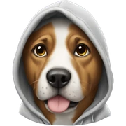 Dog wearing hoodie sticker