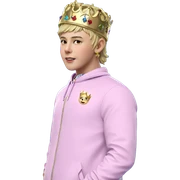 boy in crown and earrings sticker
