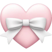 Pastel pink heart with white bow sticker