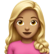 Dark blonde girl wearing pink  sticker
