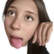 realistic girl with tongue out sticker
