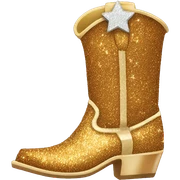 glittery cowboy boot sticker