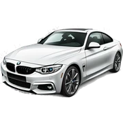 white bmw 4 with plates KLI 3878G sticker
