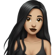 Beautiful girl with white skin, long black hair and tattoos sticker
