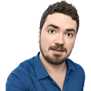 male portrait in blue shirt sticker