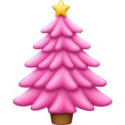 Pink Christmas tree sticker