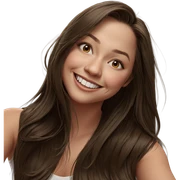 smiling girl with long hair sticker