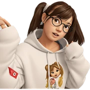 girl in white hoodie indoors sticker