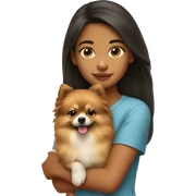 Young Latina girl with Pomeranian sticker