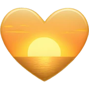 golden sunset colored heart sticker
