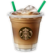 Starbuck ice coffee with ice cubes sticker
