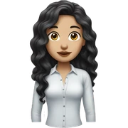 White girl with long black wavy hair sticker