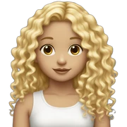white little girl curly blonde long hair sticker