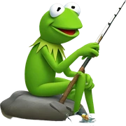 kermit fishing  sticker
