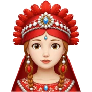 Russian Russian girl in a traditional Russian red headdress sticker