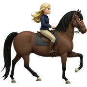 blonde girl riding horse sticker