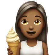 Girl eating ice cream sticker