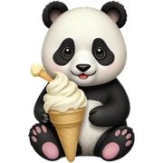 Panda eating ice cream sticker
