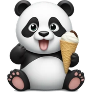 Panda eating ice cream sticker