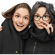 smiling girls with stylish accessories sticker