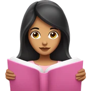 Hispanic female with black hair reading pink bible sticker