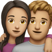 the brunette girl put her head on the shoulder of the brunette guy sticker
