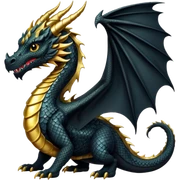 Black and gold Fantasy dragon sticker