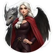 white-haired girl with wings sticker