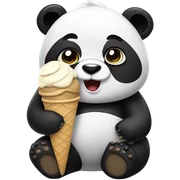 Panda eating ice cream sticker