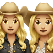 Two blonde cowgirls  sticker
