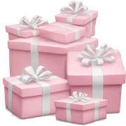 Light pink Christmas gifts under a white Christmas tree  sticker