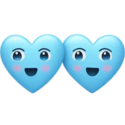 two pastel blue hearts sticker