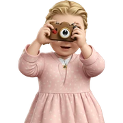 girl with camera in dress sticker
