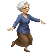 old lady dancing sticker