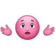 shrugging pink emoji sticker