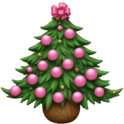 Albero di Natale con palline rosa  sticker