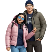 winter adventure couple outdoors sticker